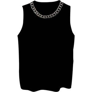 Women's Plus Size Pearl Beaded Sweater Vest Sleeveless Crewneck Knit Tank